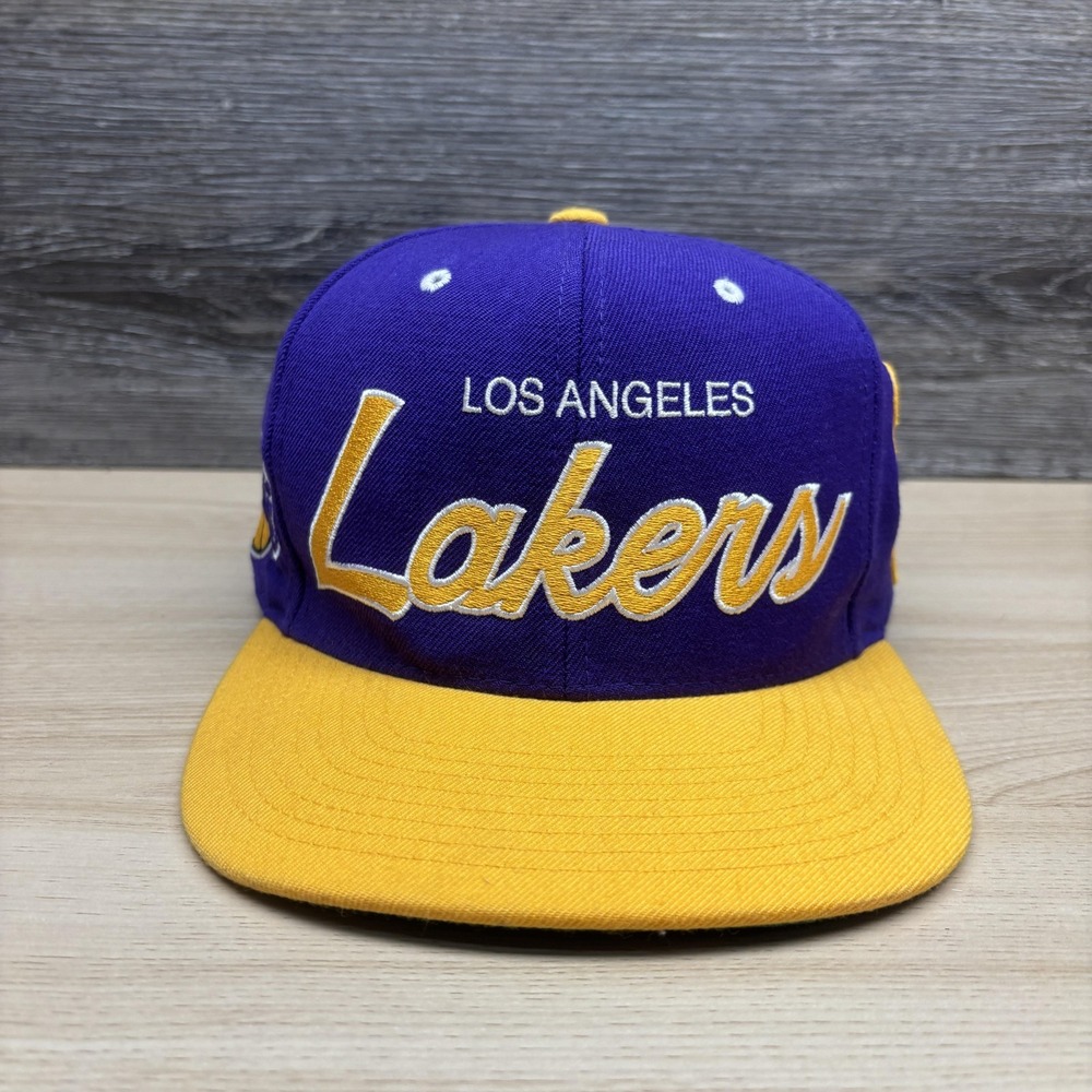 Los Angeles Lakers Hat Cap Snap Back One Size Purple Basketball Mitchell & Ness